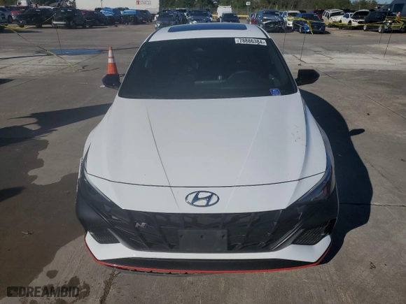 2022 Hyundai Elantra N with VIN KMHLW4AKXNU007925, listed as a Copart auction lot 78886384 with 32,335 mi miles and Salvage Title. Bid and sale history available at carsss.com. Image 5.