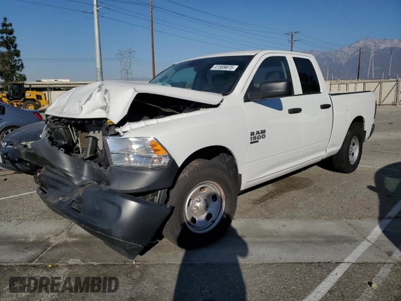 2023 Ram 1500 Tradesman z VIN 1C6RR6FG2PS534854, wystawiony jako Copart lot #41569875 z przebiegiem 6 049 mil mil oraz Szkoda całkowita • Salvage title. Historia ofert i sprzedaży dostępna na DreamBid. Obrazek 1.