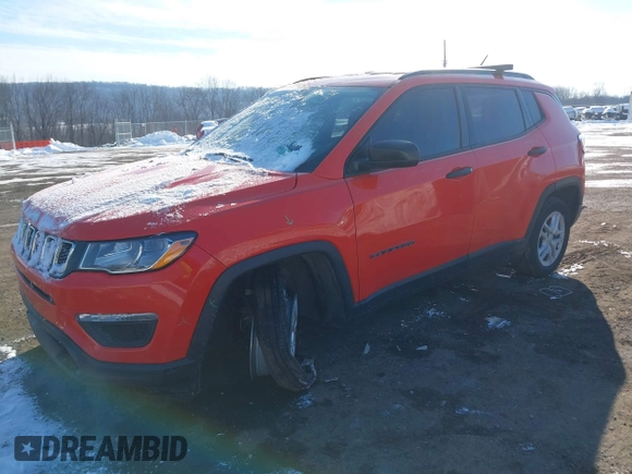 2018 Jeep Compass Sport with VIN 3C4NJCAB8JT124347, listed as a IAAI auction lot 41349666 with 122,058 mi miles. Bid and sale history available at carsss.com. Image 17.