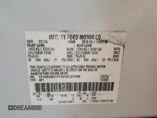 2016 Ford Explorer Sport z VIN 1FM5K8GT0GGC31749, wystawiony jako Copart lot #58024055 z przebiegiem 99 220 mil mil oraz Szkoda całkowita • Salvage title. Historia ofert i sprzedaży dostępna na DreamBid. Obrazek 13.