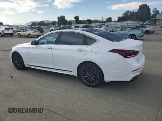 2018 Genesis G80 Sport with VIN KMHGN4JB7JU241017, listed as a Copart auction lot 52548865 with 90,560 mi miles and Salvage title. Bid and sale history available at DreamBid. Image 2.