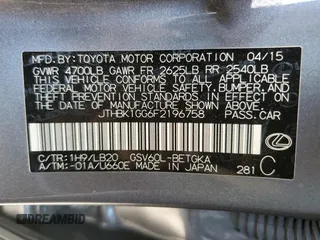 2015 Lexus ES 330 with VIN JTHBK1GG6F2196758, listed as a Copart auction lot 55349595 with 131,735 mi miles and Salvage Title. Bid and sale history available at DreamBid. Image 12.