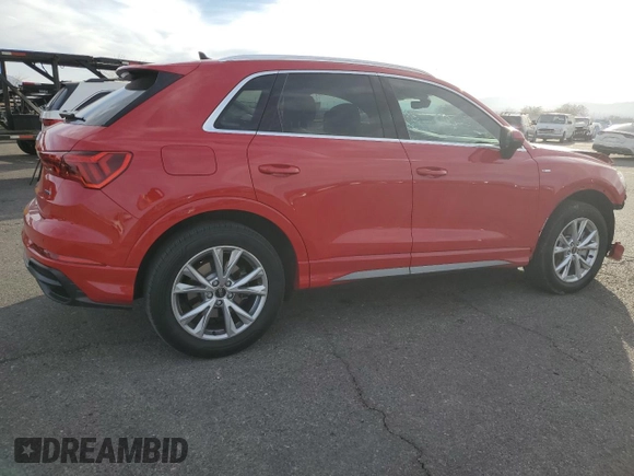 2022 Audi Q3 S line Premium with VIN WA1DECF33N1150413, listed as a Copart auction lot 43773895 with 43,800 mi miles and Salvage Title. Bid and sale history available at DreamBid. Image 3.