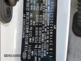 2012 Kia Sorento SX with VIN 5XYKWDA29CG255081, listed as a Copart auction lot 77253214 with 135,156 mi miles and Salvage Title. Bid and sale history available at carsss.com. Image 13.