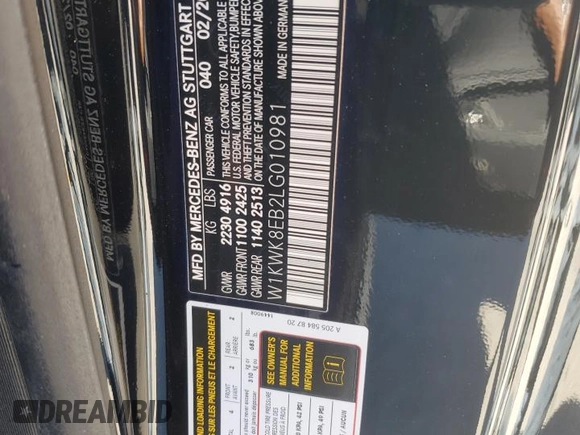 2020 Mercedes-Benz C 300 с VIN W1KWK8EB2LG010981, выставлен на аукционе Copart как лот 49493215 с пробегом 18 039 миль миль и Списание • Salvage title. История ставок и продаж доступна на DreamBid. Изображение 15.