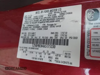 2010 Ford Mustang V6 with VIN 1ZVBP8EN4A5175330, listed as a IAAI auction lot 42191750 with 111,339 mi miles and . Bid and sale history available at carsss.com. Image 9.