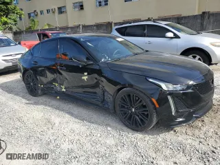 2022 Cadillac CT5 V-Series with VIN 1G6DR5RW7N0128080, listed as a Copart auction lot 70017984 with 17,384 mi miles and Salvage Title. Bid and sale history available at carsss.com. Image 4.