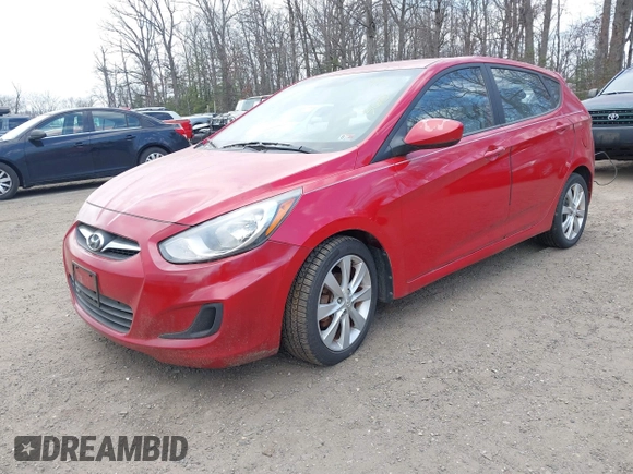 2012 Hyundai Accent SE with VIN KMHCU5AE8CU037718, listed as a IAAI auction lot 41845159 with 167,444 mi miles. Bid and sale history available at carsss.com. Image 2.