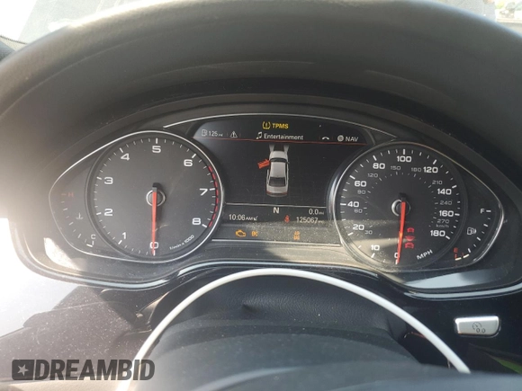 2017 Audi A8 with VIN WAU44AFD3HN015464, listed as a Copart auction lot 60557455 with 125,067 mi miles and Clean title. Bid and sale history available at DreamBid. Image 9.