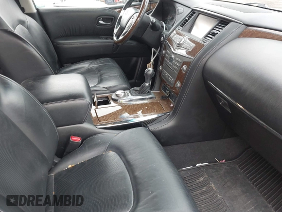 2017 Infiniti QX80 Signature Edition with VIN JN8AZ2NEXH9155628, listed as a IAAI auction lot 41941376 with 90,134 mi miles. Bid and sale history available at carsss.com. Image 5.