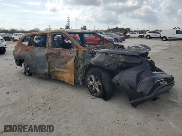 2021 Toyota Highlander L with VIN 5TDCZRAH6MS057978, listed as a Copart auction lot 49118145 with Not provided miles and Non repairable. Bid and sale history available at DreamBid. Image 4.
