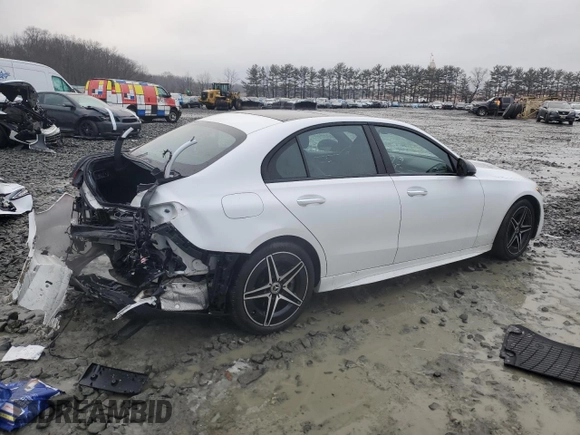 2023 Mercedes-Benz C 300 with VIN W1KAF4HB2PR079084, listed as a Copart auction lot 44204085 with 20,538 mi miles and Salvage Title. Bid and sale history available at DreamBid. Image 3.