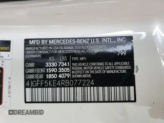 2024 Mercedes-Benz GLS 450 with VIN 4JGFF5KE4RB077224, listed as a Copart auction lot 52364055 with 31,854 mi miles and Salvage title. Bid and sale history available at DreamBid. Image 15.