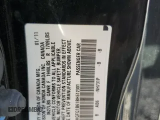 2011 Honda Civic Cpe LX with VIN 2HGFG1B61BH512301, listed as a Copart auction lot 70422454 with 0 mi miles and Salvage Title. Bid and sale history available at carsss.com. Image 12.