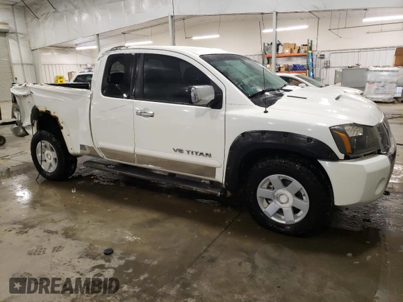 2005 Nissan Titan SE with VIN 1N6BA06B05N522536, listed as a Copart auction lot 88483945 with 183,459 mi miles and Salvage title. Bid and sale history available at DreamBid. Image 4.