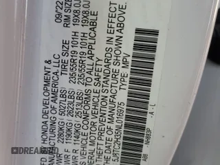 2022 Acura RDX with VIN 5J8TC2H35NL016975, listed as a Copart auction lot 85539174 with Not Provided miles and Non Repairable. Bid and sale history available at carsss.com. Image 14.