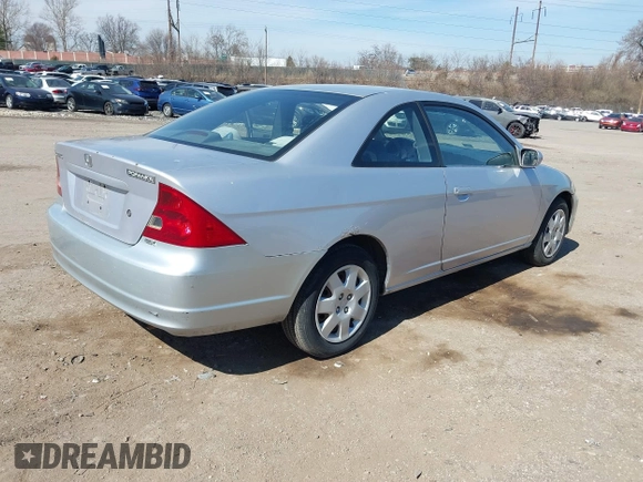 2002 Honda Civic EX with VIN 1HGEM22902L101849, listed as a IAAI auction lot 41817462 with 1 mi miles. Bid and sale history available at carsss.com. Image 4.