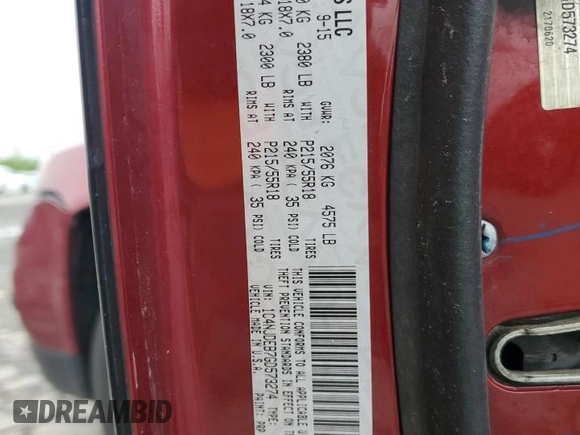 2016 Jeep Compass Latitude with VIN 1C4NJDEB7GD573274, listed as a Copart auction lot 55569755 with 175,162 mi miles and Salvage Title. Bid and sale history available at DreamBid. Image 14.