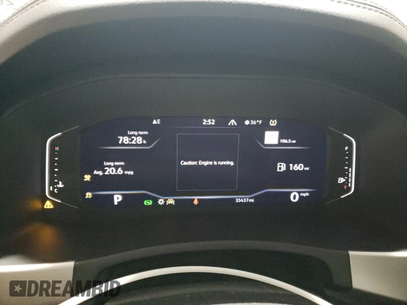 2023 Volkswagen Atlas SE with VIN 1V2HE2CA5PC204076, listed as a Copart auction lot 44377345 with 35,437 mi miles and Salvage title. Bid and sale history available at DreamBid. Image 9.