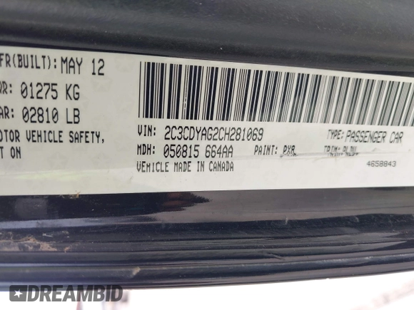 2012 Dodge Challenger SXT Plus z VIN 2C3CDYAG2CH281069, wystawiony jako IAAI lot #42314949 z przebiegiem 167 592 mil mil oraz . Historia ofert i sprzedaży dostępna na DreamBid. Obrazek 9.