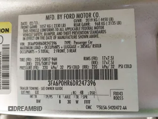 2013 Ford Fusion SE with VIN 3FA6P0HR6DR247396, listed as a IAAI auction lot 41925395 with 111,230 mi miles. Bid and sale history available at carsss.com. Image 9.