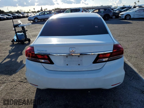 2014 Honda Civic Sedan LX with VIN 19XFB2F56EE263997, listed as a Copart auction lot 48291445 with 123,210 mi miles and Salvage Title. Bid and sale history available at carsss.com. Image 6.
