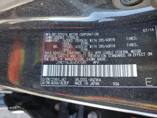 2016 Toyota Land Cruiser z VIN JTMCY7AJ4G4047685, wystawiony jako Copart lot #86186214 z przebiegiem 174 064 mil mil oraz Szkoda całkowita • Salvage title. Historia ofert i sprzedaży dostępna na DreamBid. Obrazek 13.