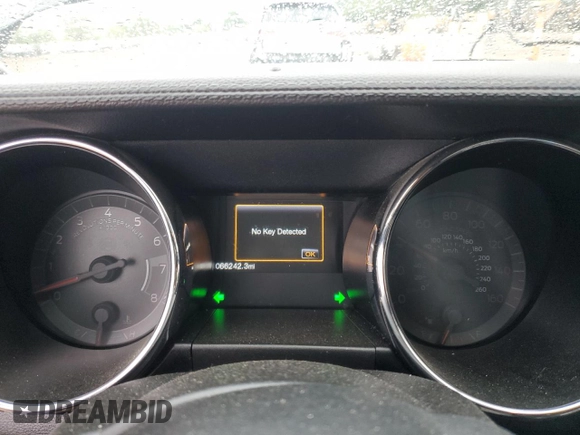 2017 Ford Mustang V6 with VIN 1FA6P8AMXH5212110, listed as a Copart auction lot 57043455 with 66,242 mi miles and Salvage title. Bid and sale history available at DreamBid. Image 9.