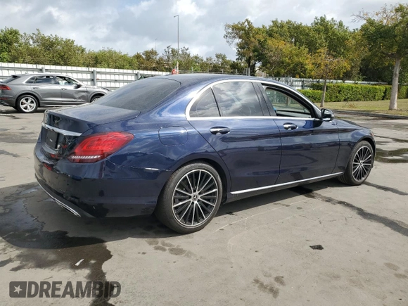 2021 Mercedes-Benz C 300 with VIN W1KWF8DB5MR632714, listed as a Copart auction lot 47728725 with 36,146 mi miles and Salvage Title. Bid and sale history available at carsss.com. Image 3.