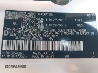 2015 Lexus NX 200t with VIN JTJBARBZ2F2016345, listed as a IAAI auction lot 41413052 with 172,079 mi miles and . Bid and sale history available at DreamBid. Image 9.