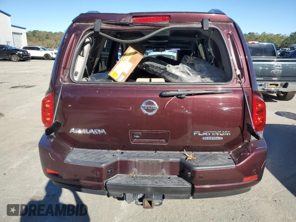 2015 Nissan Armada Platinum z VIN 5N1BA0NF2FN602165, wystawiony jako Copart lot #81283414 z przebiegiem Nie podano mil oraz Szkoda całkowita • Salvage title. Historia ofert i sprzedaży dostępna na DreamBid. Obrazek 6.