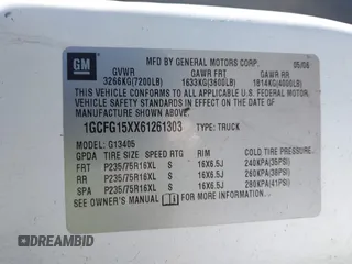 2006 Chevrolet Express Cargo with VIN 1GCFG15XX61261303, listed as a IAAI auction lot 41853813 with 174,363 mi miles and . Bid and sale history available at DreamBid. Image 9.
