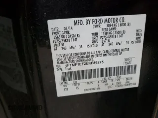 2014 Ford F-150 XL with VIN 1FTMF1EF2EKF89275, listed as a Copart auction lot 55439885 with 122,900 mi miles and Salvage title. Bid and sale history available at DreamBid. Image 12.