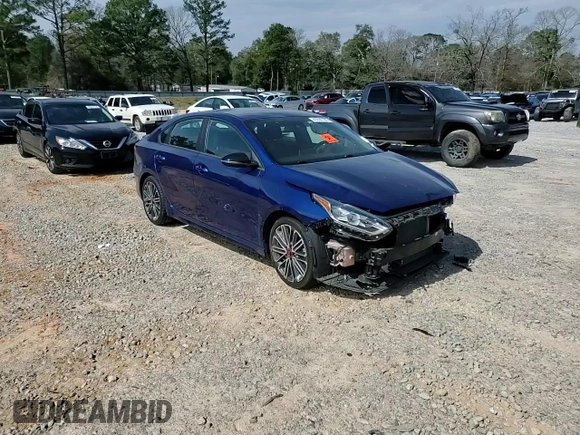 2021 Kia Forte GT with VIN 3KPF44AC3ME318013, listed as a Copart auction lot 45650785 with 24,201 mi miles and Salvage Title. Bid and sale history available at carsss.com. Image 10.