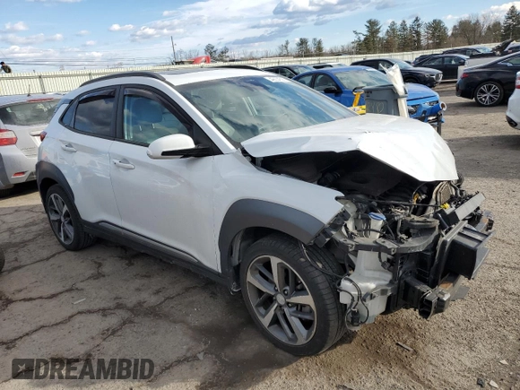 2019 Hyundai Kona Ultimate with VIN KM8K5CA56KU261565, listed as a Copart auction lot 42654535 with 83,670 mi miles and Salvage Title. Bid and sale history available at carsss.com. Image 4.