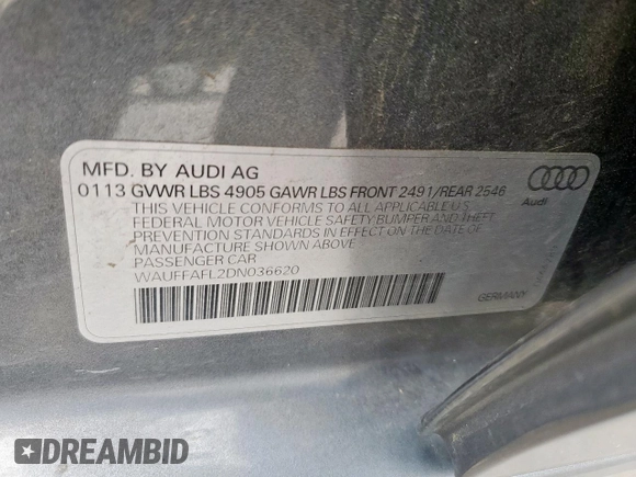 2013 Audi A4 Premium Plus with VIN WAUFFAFL2DN036620, listed as a Copart auction lot 55267745 with 136,958 mi miles and Clean Title. Bid and sale history available at carsss.com. Image 12.
