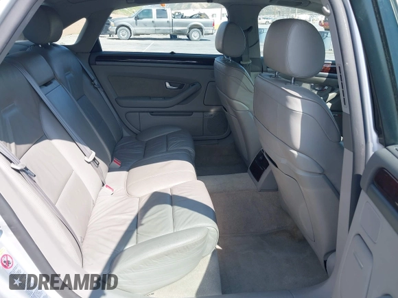 2005 Audi A8 L with VIN WAUML44E25N012034, listed as a IAAI auction lot 42056226 with 143,495 mi miles. Bid and sale history available at carsss.com. Image 8.