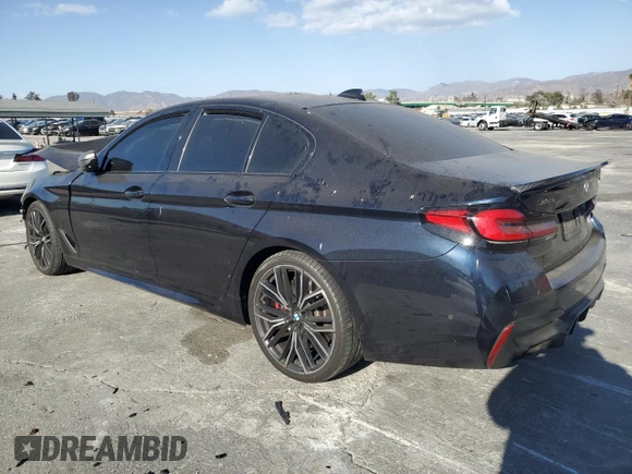 2021 BMW 5 Series M550i xDrive z VIN WBA13BK06MCF92173, wystawiony jako Copart lot #87707035 z przebiegiem Nie podano mil oraz Szkoda całkowita • Salvage title. Historia ofert i sprzedaży dostępna na DreamBid. Obrazek 2.