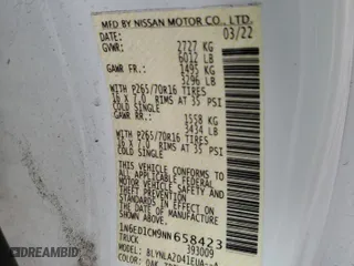 2022 Nissan Frontier S with VIN 1N6ED1CM9NN658423, listed as a Copart auction lot 68548234 with 33,229 mi miles and Salvage Title. Bid and sale history available at carsss.com. Image 12.