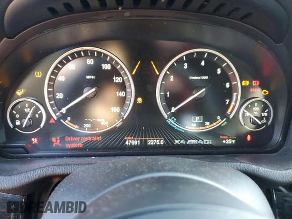 2017 BMW X4 M40i z VIN 5UXXW7C59H0U24963, wystawiony jako Copart lot #42039285 z przebiegiem 47 691 mil mil oraz Szkoda całkowita • Salvage title. Historia ofert i sprzedaży dostępna na DreamBid. Obrazek 9.