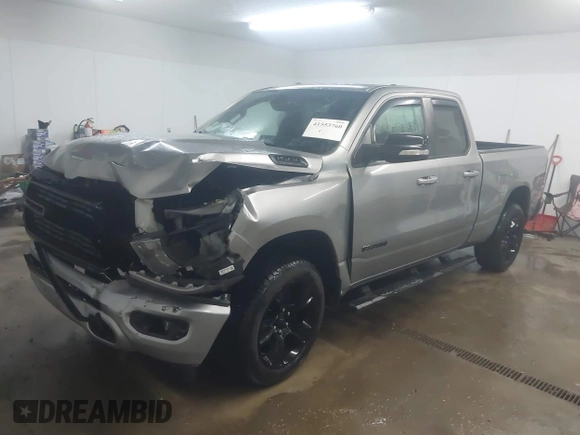 2021 Ram 1500 Big Horn with VIN 1C6SRFBT5MN741351, listed as a IAAI auction lot 41553760 with 56,996 mi miles. Bid and sale history available at carsss.com. Image 19.