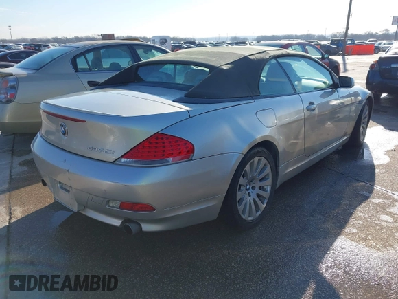 2004 BMW 6 Series 645Ci with VIN WBAEK73404B320188, listed as a IAAI auction lot 41341111 with 126,233 mi miles. Bid and sale history available at carsss.com. Image 4.