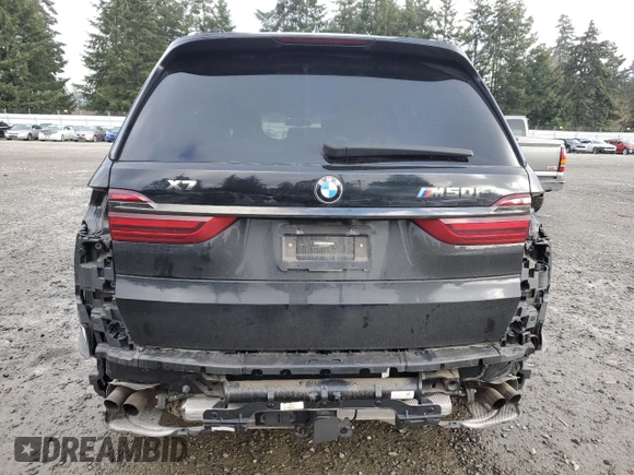 2022 BMW X7 M50i with VIN 5UXCX6C01N9L57177, listed as a Copart auction lot 88522035 with 33,031 mi miles and Salvage Title. Bid and sale history available at carsss.com. Image 6.