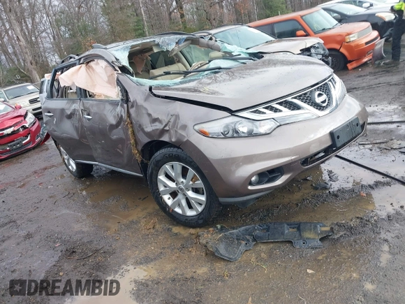2014 Nissan Murano LE with VIN JN8AZ1MU4EW414243, listed as a IAAI auction lot 41106366 with 72,395 mi miles. Bid and sale history available at carsss.com. Image 1.