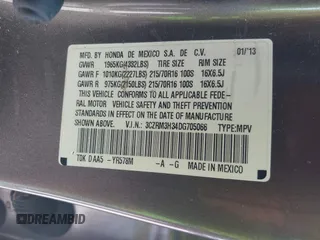 2013 Honda CR-V LX with VIN 3CZRM3H34DG705066, listed as a IAAI auction lot 42661478 with 318,027 mi miles and . Bid and sale history available at DreamBid. Image 9.
