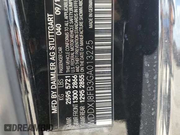 2016 Mercedes-Benz S-Class S 550 with VIN WDDXJ8FB3GA013225, listed as a Copart auction lot 44896945 with 103,348 mi miles and Salvage Title. Bid and sale history available at carsss.com. Image 14.