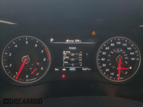 2019 Genesis G70 3.3T Advanced with VIN KMTG34LE2KU016914, listed as a Copart auction lot 51551635 with 56,671 mi miles and Salvage Title. Bid and sale history available at carsss.com. Image 9.