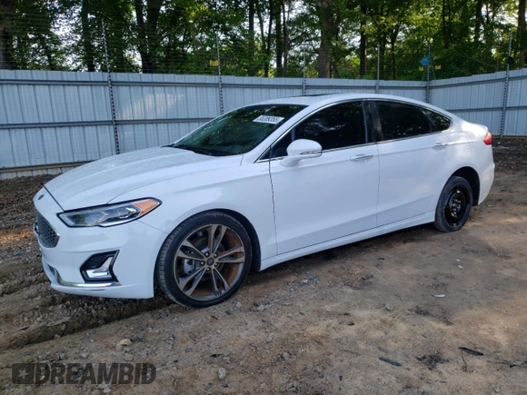 2020 Ford Fusion Titanium with VIN 3FA6P0D96LR152910, listed as a Copart auction lot 55389355 with 105,690 mi miles and Salvage title. Bid and sale history available at DreamBid. Image 1.