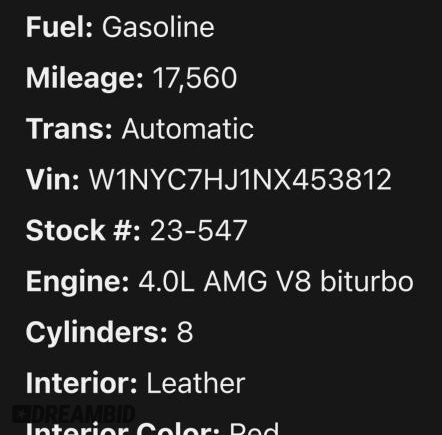 2022 Mercedes-Benz G 63 AMG z VIN W1NYC7HJ1NX4538XX, wystawiony jako Copart lot #53201455 z przebiegiem 15 928 mil mil oraz Czysty tytuł • Clean title. Historia ofert i sprzedaży dostępna na DreamBid. Obrazek 10.