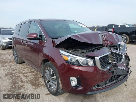 2017 Kia Sedona EX with VIN KNDMC5C11H6278098, listed as a IAAI auction lot 41581577 with 98,748 mi miles. Bid and sale history available at carsss.com. Image 1.